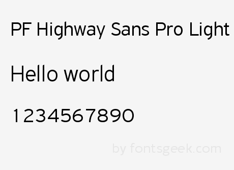 Schriftart PF Highway Sans Pro